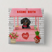 Dackel Dog Valentine's Day Kissing Booth Button (Vorderseite)