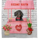 Dackel Dog Valentine's Day Kissing Booth Duschvorhang (Vorderseite)