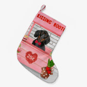 Dackel Dog Valentine's Day Kissing Booth Kleiner Weihnachtsstrumpf (Vorderansicht (hängend))