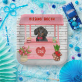 Dackel Dog Valentine's Day Kissing Booth Pappteller (Party)