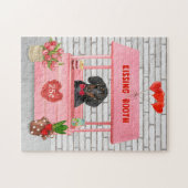 Dackel Dog Valentine's Day Kissing Booth Puzzle (Horizontal)