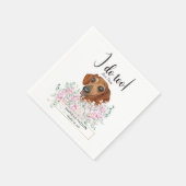 Dackel Dog Wedding Cocktail Napkins Serviette (Ecke)