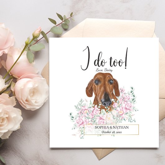 Dackel Dog Wedding Cocktail Napkins Serviette