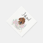 Dackel Dog Wedding Cocktail Napkins Serviette (Ecke)