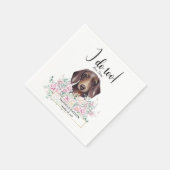 Dackel Dog Wedding Cocktail Napkins Serviette (Ecke)