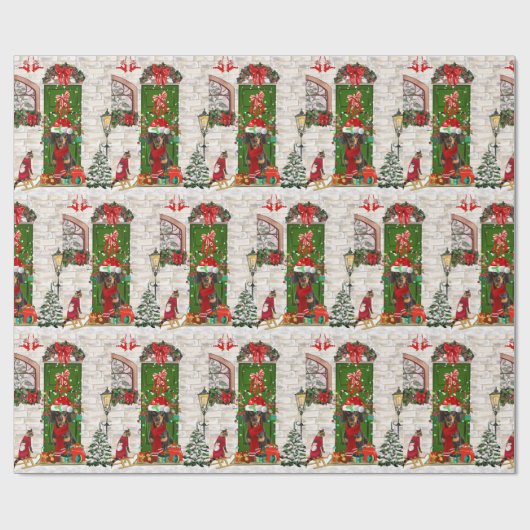 Dackel Dog Weihnachten Geschenkpapier (Flach)