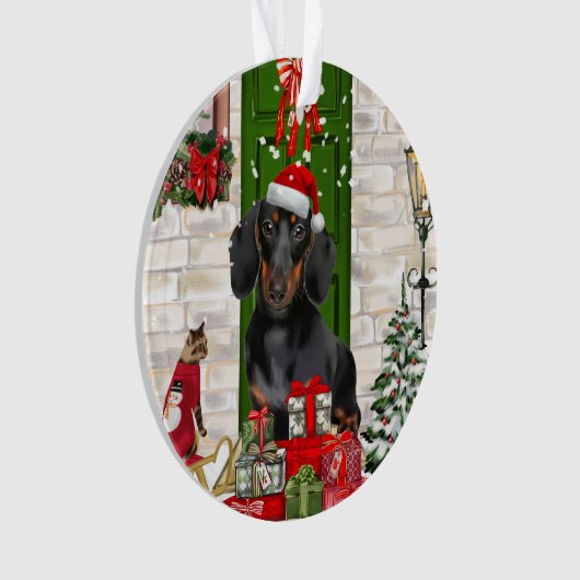 Dackel Dog Weihnachten Ornament (Vorderseite)