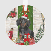 Dackel Dog Weihnachten Ornament (Rückseite)