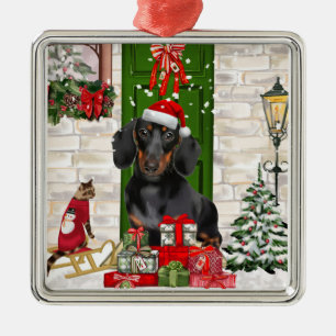 Dackel Dog Weihnachten Ornament Aus Metall