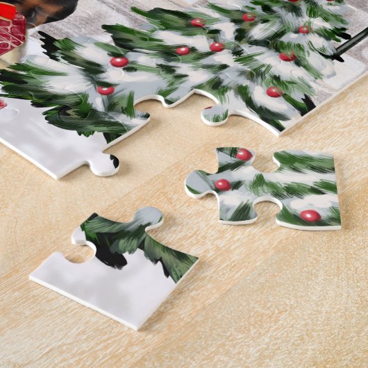 Dackel Dog Weihnachten Puzzle (Seite)