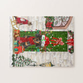 Dackel Dog Weihnachten Puzzle (Horizontal)