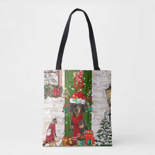 Dackel Dog Weihnachten Tasche (Vorderseite)
