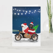 Dackel Dog Weihnachtsmann Karte (Vorderseite)