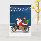 Dackel Dog Weihnachtsmann Karte (Gelbe Blume)