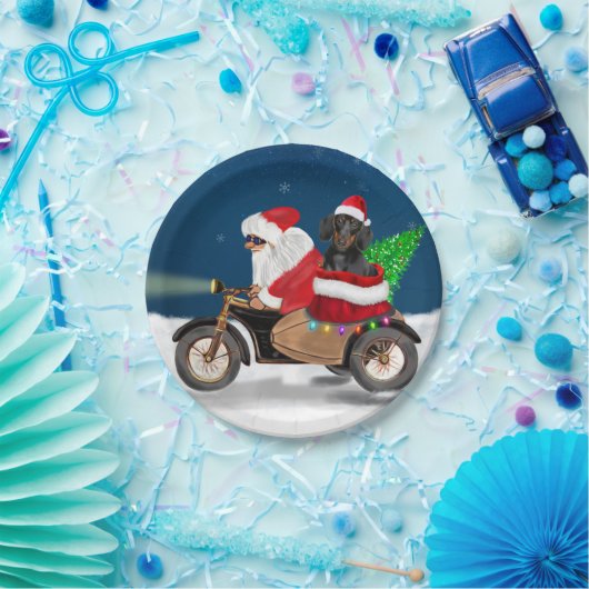 Dackel Dog Weihnachtsmann Pappteller (Party)