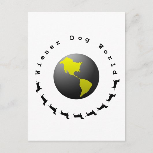 Dackel Dog World Graphic Postkarte (Vorderseite)