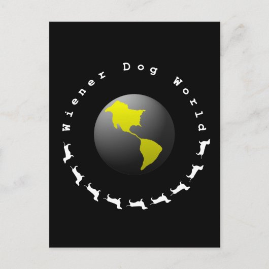 Dackel Dog World Graphic Postkarte (Vorderseite)