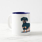 DACKEL DOG ZWEIFARBIGE TASSE (Vorderseite Links)
