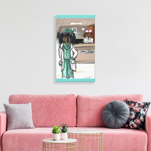 Dackel Doktor Leinwanddruck (Insitu (Wohnzimmer))