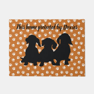 Dackel Door Mat Silhouette Dackeln Butterscotch Fußmatte