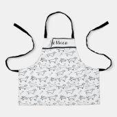 Dackel Doppy Black Doodle Pattern Kinder Schürze (Vorderseite)