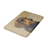 Dackel (Drahthaar) Gemälde Original Hundekunst Badematte (Schrägansicht)