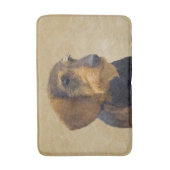 Dackel (Drahthaar) Gemälde Original Hundekunst Badematte (Vorderseite Vertikal)