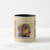 Dackel (Drahthaar) Gemälde Original Hundekunst Tasse (Zentrum)