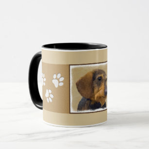 Dackel (Drahthaar) Gemälde Original Hundekunst Tasse