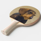 Dackel (Drahthaar) Gemälde Original Hundekunst Tischtennis Schläger (Vorderseite)