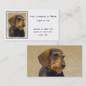 Dackel (Drahthaar) Gemälde Original Hundekunst Visitenkarte (Vorne/Hinten)