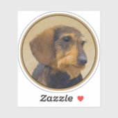 Dackel (Drahthaar) Malerei Original Dog Art Aufkleber (Blatt)
