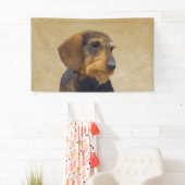 Dackel (Drahthaar) Malerei Original Dog Art Banner (Insitu)
