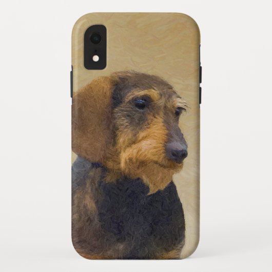 Dackel (Drahthaar) Malerei Original Dog Art Case-Mate iPhone Hülle (Rückseite)