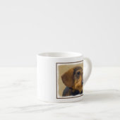 Dackel (Drahthaar) Malerei Original Dog Art Espressotasse (Vorderseite Rechts)