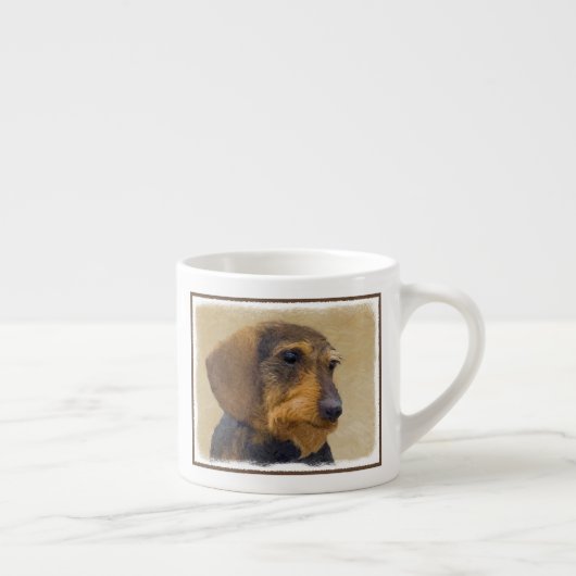 Dackel (Drahthaar) Malerei Original Dog Art Espressotasse (Rechts)