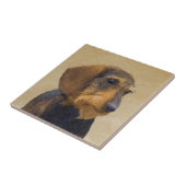 Dackel (Drahthaar) Malerei Original Dog Art Fliese (Seite)