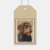 Dackel (Drahthaar) Malerei Original Dog Art Geschenkanhänger (Rückseite)