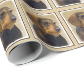 Dackel (Drahthaar) Malerei Original Dog Art Geschenkpapier (Rolleneckpunkt)