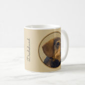 Dackel (Drahthaar) Malerei Original Dog Art Kaffeetasse (VorderseiteRechts)