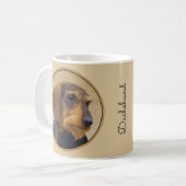 Dackel (Drahthaar) Malerei Original Dog Art Kaffeetasse (Vorderseite Links)