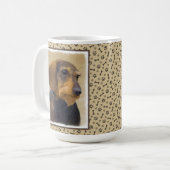 Dackel (Drahthaar) Malerei Original Dog Art Kaffeetasse (Vorderseite Links)