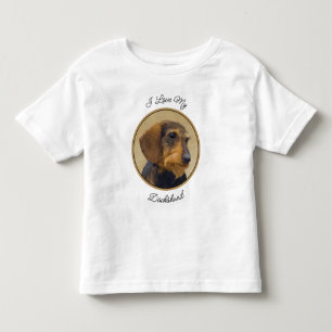 Dackel (Drahthaar) Malerei Original Dog Art Kleinkind T-shirt