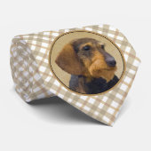 Dackel (Drahthaar) Malerei Original Dog Art Krawatte (Gerollt)