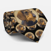 Dackel (Drahthaar) Malerei Original Dog Art Krawatte (Gerollt)