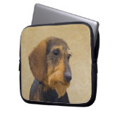Dackel (Drahthaar) Malerei Original Dog Art Laptopschutzhülle (Vorderseite Links)