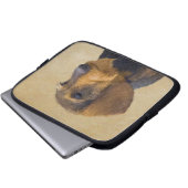 Dackel (Drahthaar) Malerei Original Dog Art Laptopschutzhülle (Vorne Knopf)