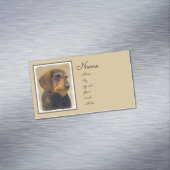 Dackel (Drahthaar) Malerei Original Dog Art Magnetische Visitenkarte (Beispiel)