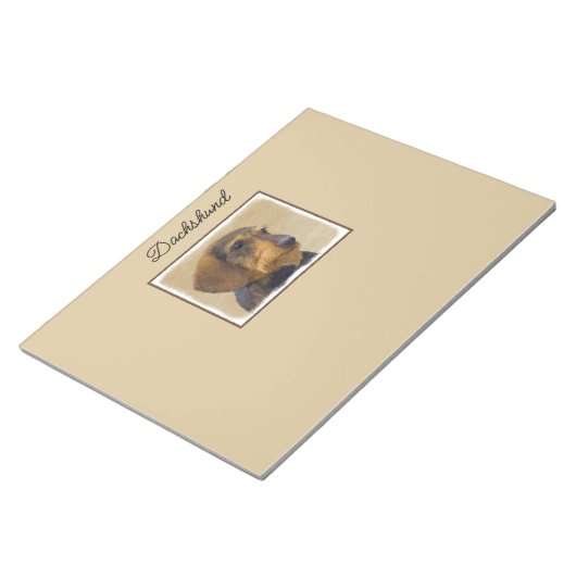 Dackel (Drahthaar) Malerei Original Dog Art Notizblock (angewinkelt)