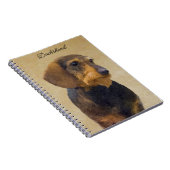 Dackel (Drahthaar) Malerei Original Dog Art Notizblock (Rechte Seite)